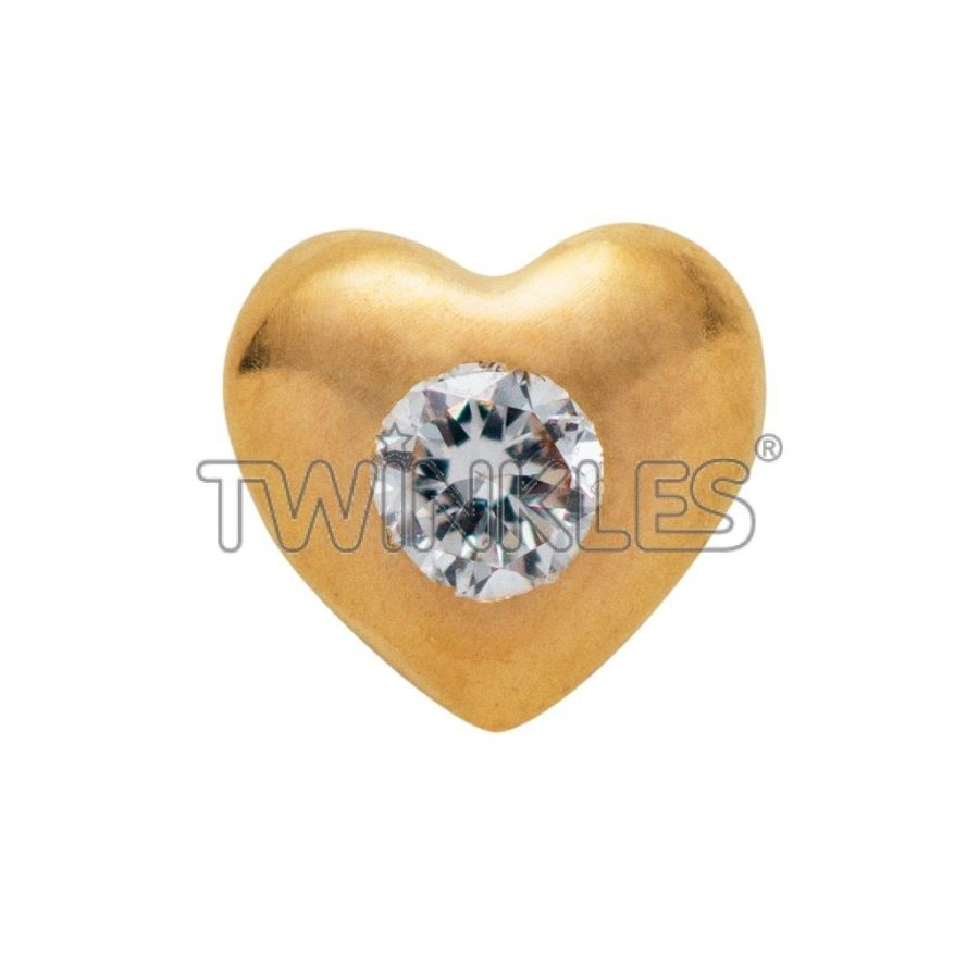 Srce z Diamantom - zlato
